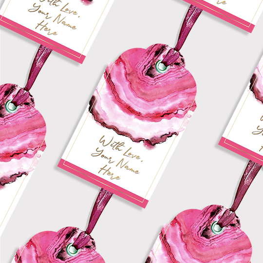 Agate Aesthetics Gift Tags - Pink - Image 2