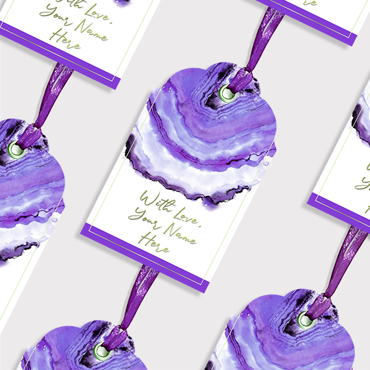 Agate Aesthetics Gift Tags - Purple - Image 2
